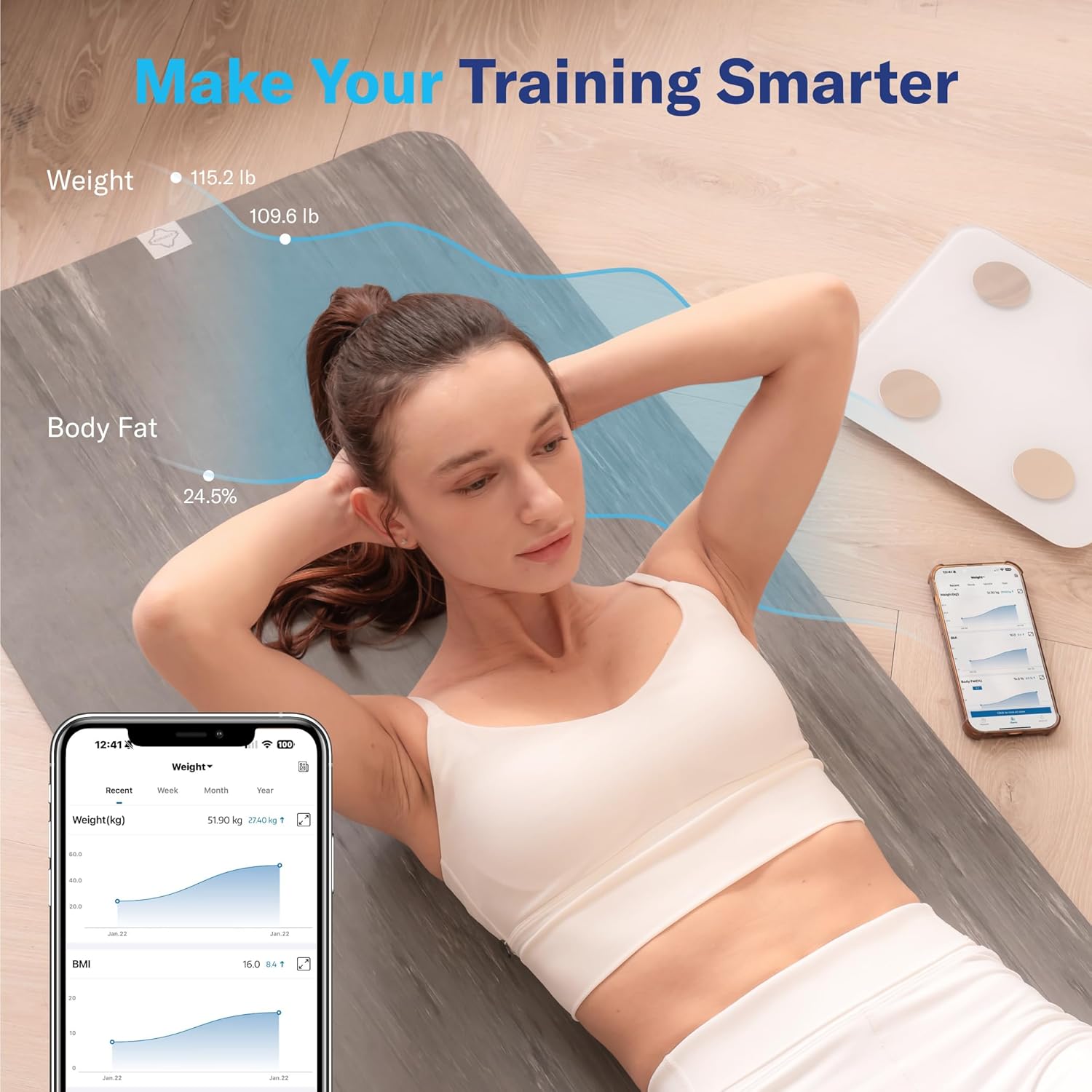 Alcedo Smart Body Fat Scale Digital with BMI, Muscle Mass, Bluetooth Weight Insights

