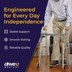 Drive Medical Folding Mobility Aid with Wheels, Lightweight Adjustable-Height Support


