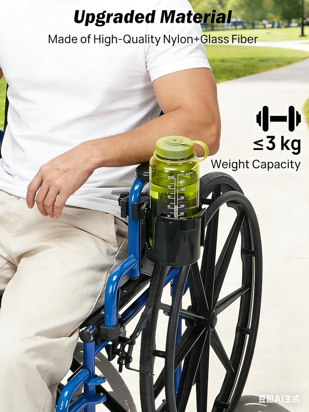 JOYTUTUS Wheelchair Cup Holder with Storage Box, Walker Cup and Bottle Holder

