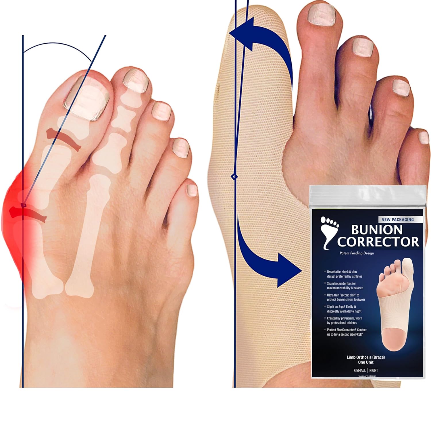 Bunion Corrector for Women Big Toe Straightener, Ultra-Thin Shoe-Friendly Sock

