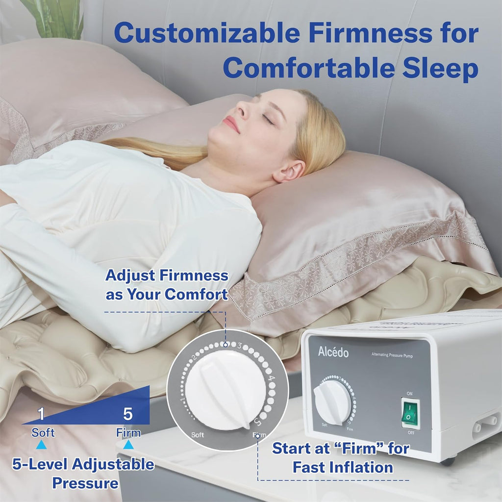 Alcedo Alternating Air Pressure Mattress Pad with Waterproof Surface for Bed Sores

