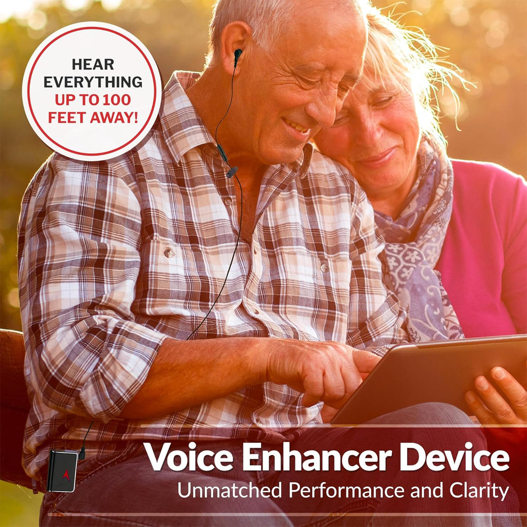 MEDca Personal Sound Amplifier Voice Enhancer, 50 dB Gain, up to 100 ft


