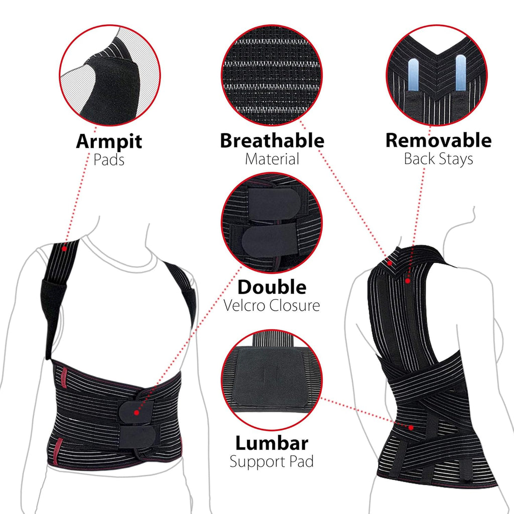 ORTONYX TLSO Thoracic Back Support Brace with Removable Dorso-Lumbar Pad


