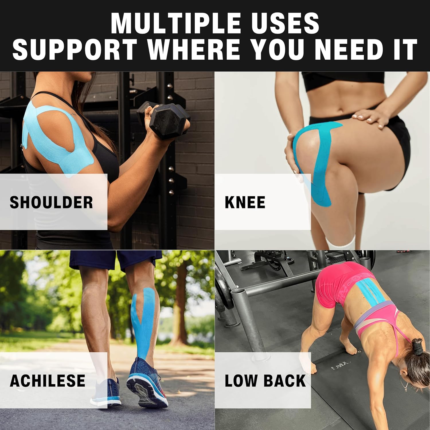 Kinesiology Tape for Shoulder Support, Waterproof Precut Sports Tape

