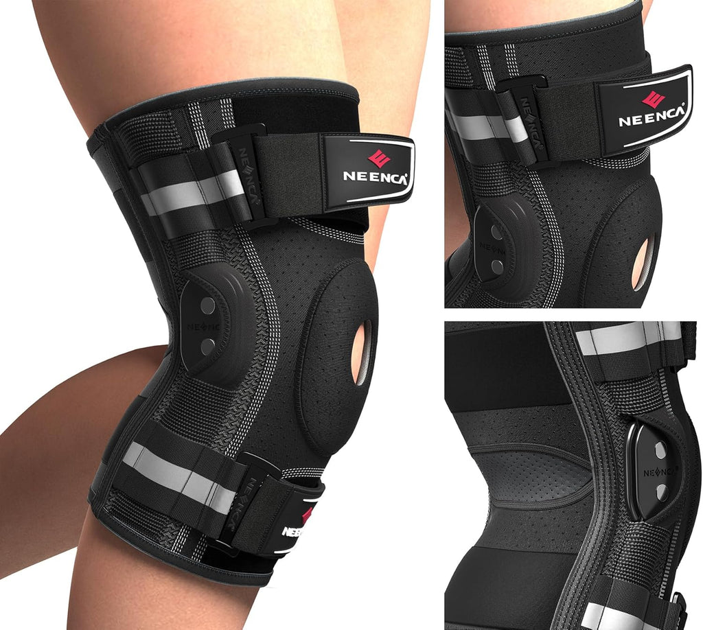 NEENCA Adjustable Hinged Knee Brace with Removable Side Stabilizers for Knee Pain

