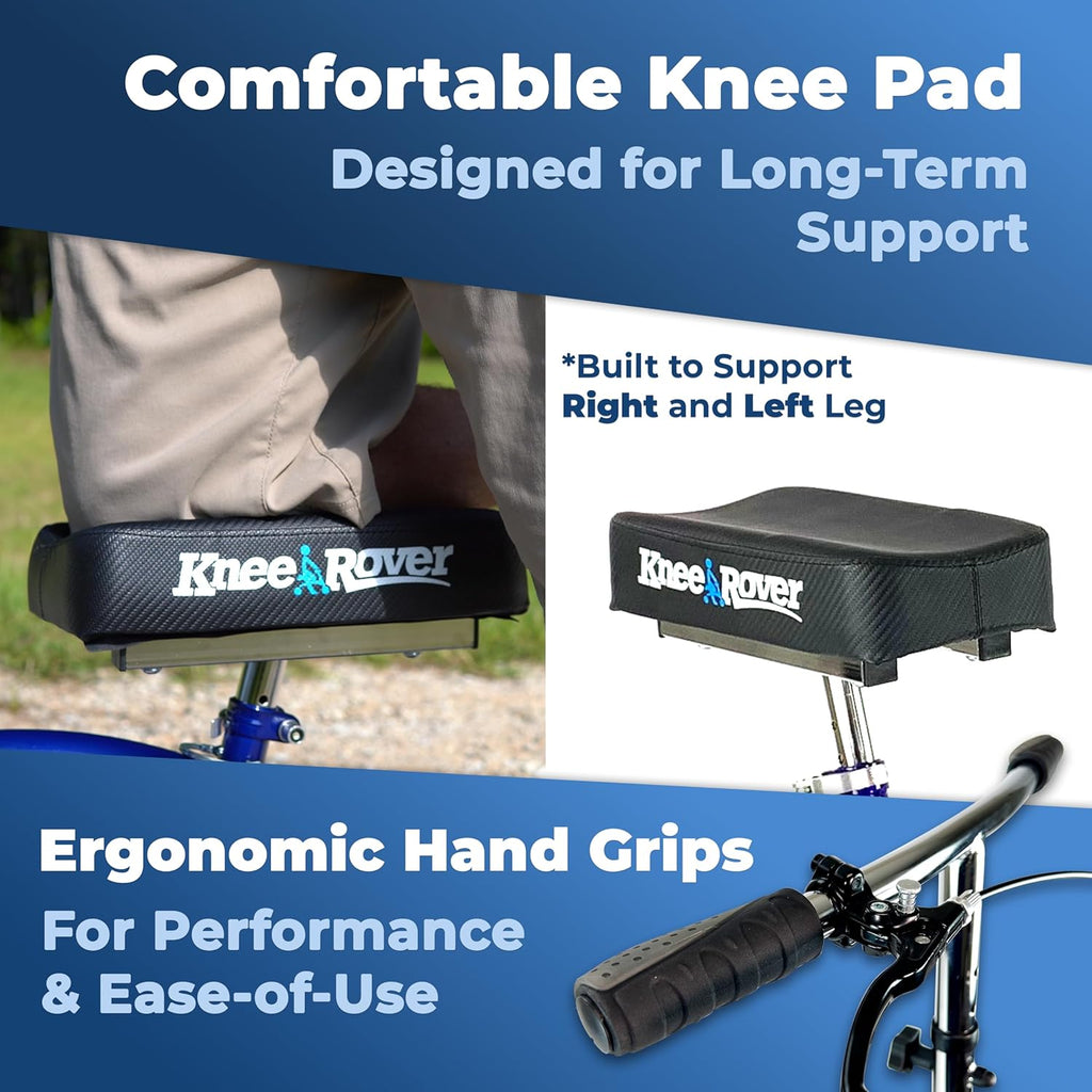 KneeRover Deluxe Steerable Knee Walker KneeCycle Foldable Mobility Aid Scooter

