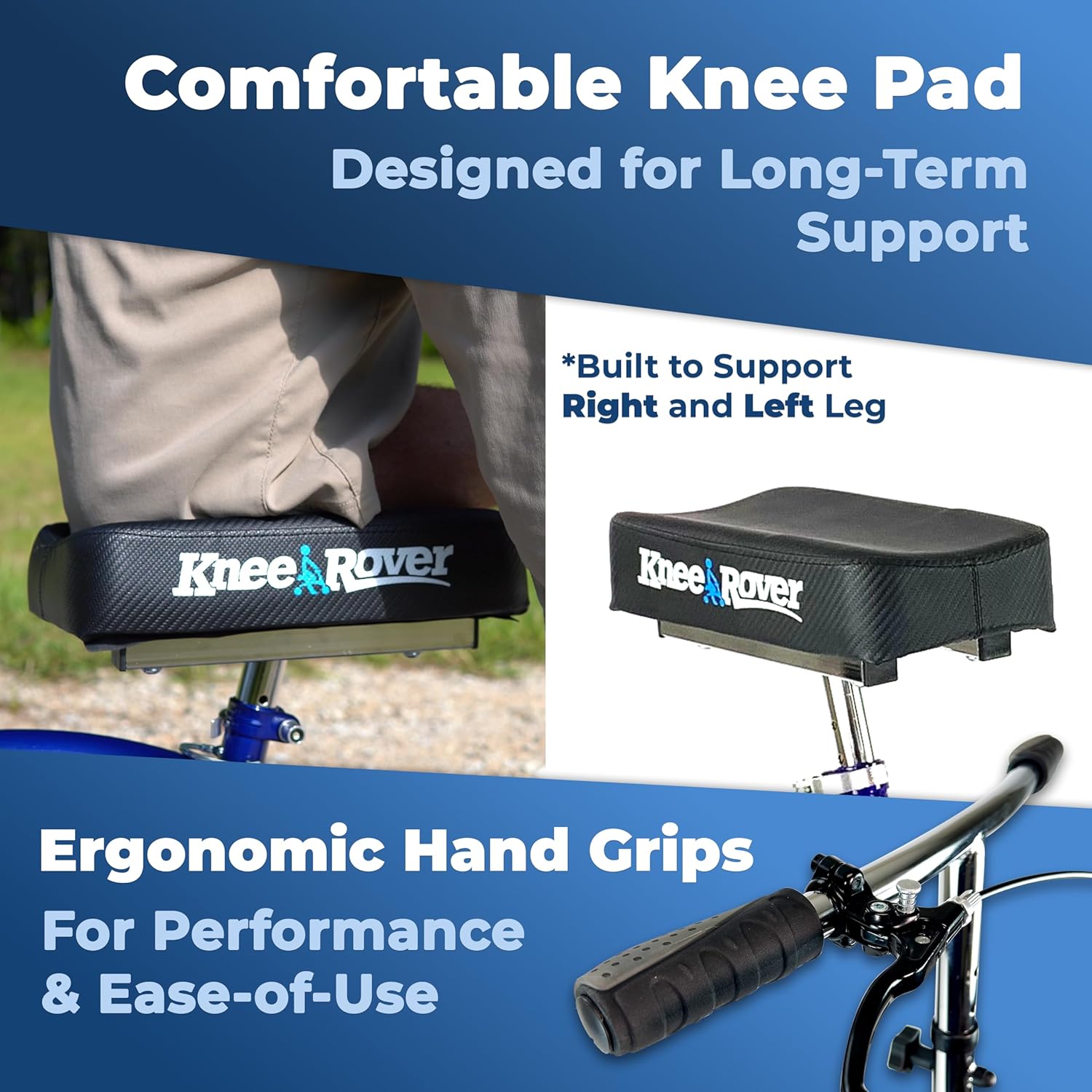 KneeRover Deluxe Steerable Knee Walker KneeCycle Foldable Mobility Aid Scooter

