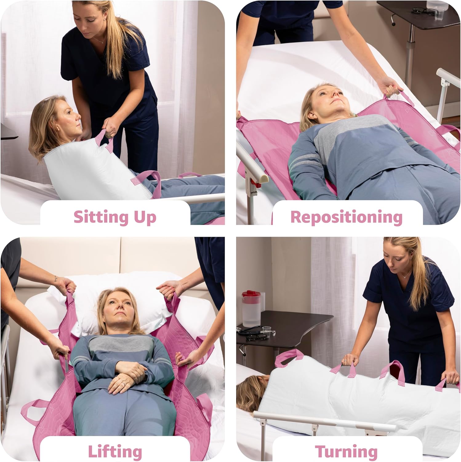 Improvia Positioning Bed Pad with 8 Reinforced Handles, Waterproof & Quick-Dry

