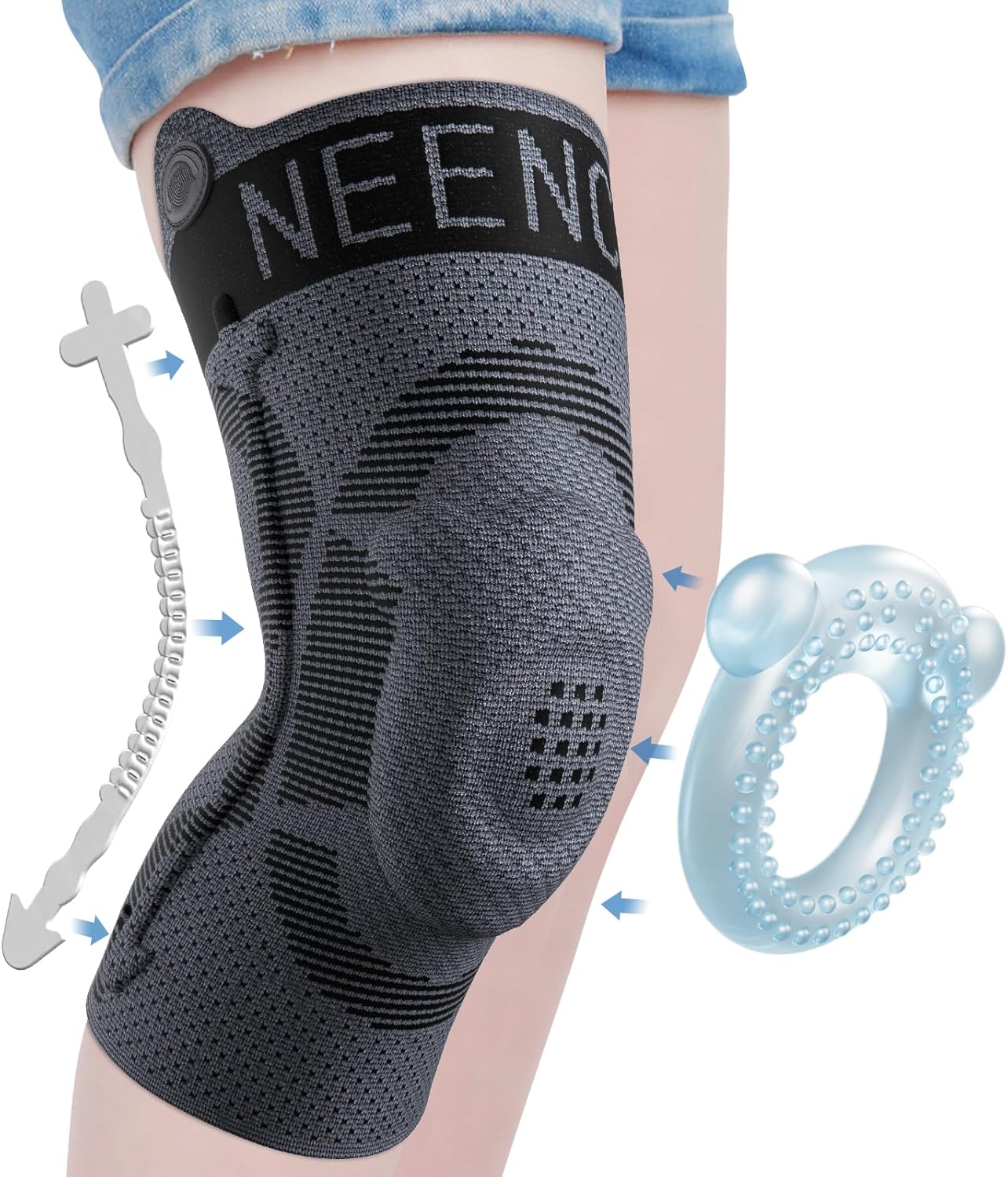 NEENCA Kids Knee Brace Sleeve with Patella Gel Pad and Side Stabilizers

