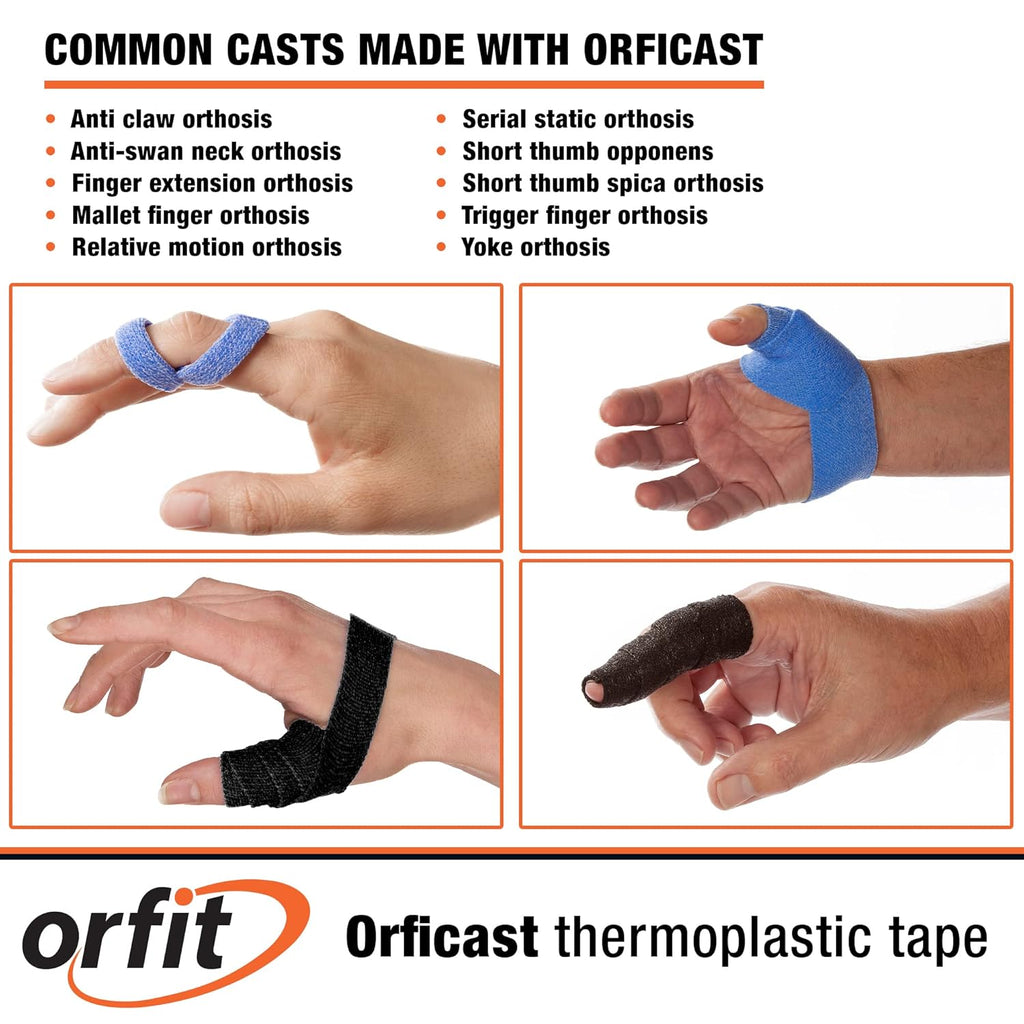 Orficast by Orfit Easy-Form Heat-Activated Thermoplastic Splinting Tape for Hand

