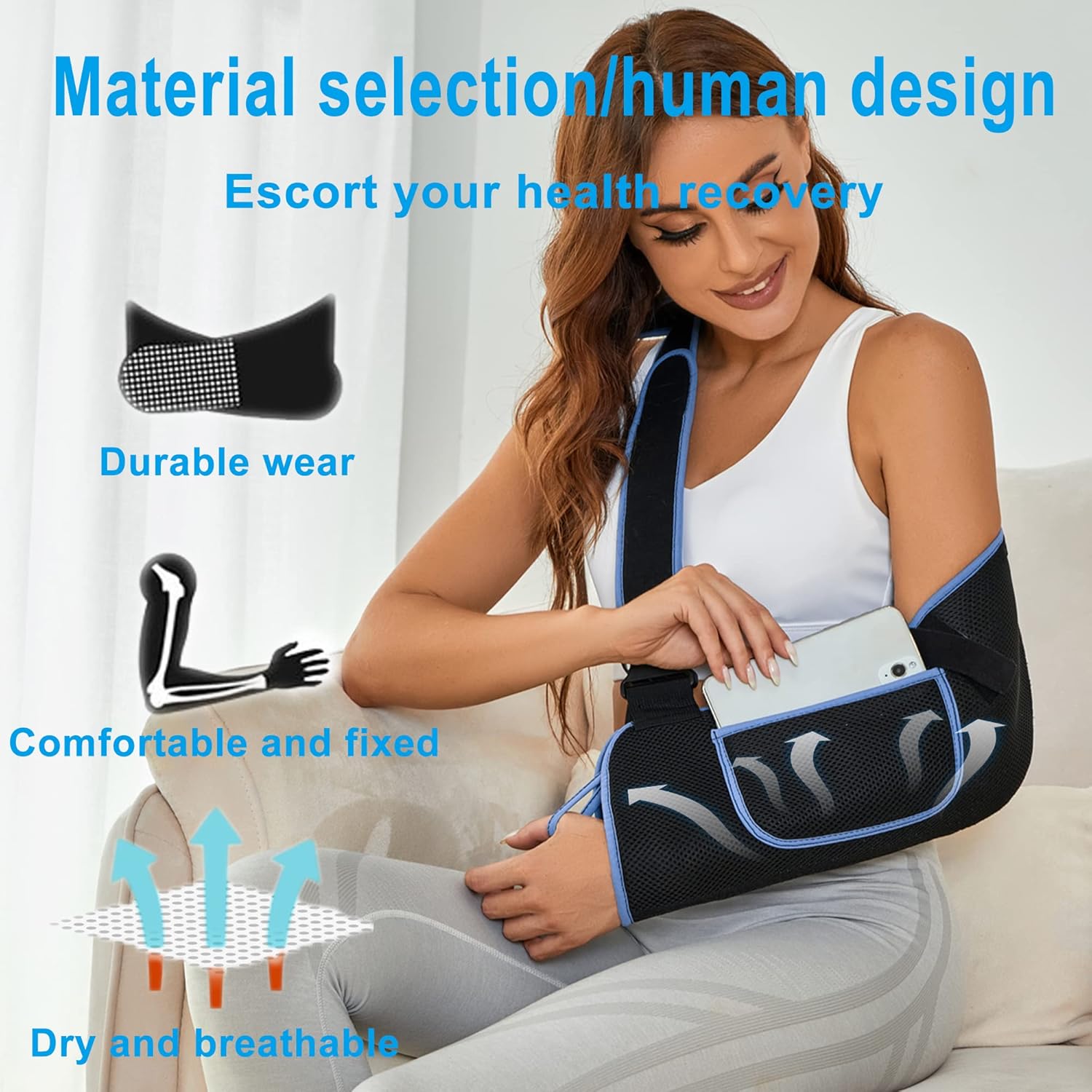 VISKONDA Arm Sling Shoulder Immobilizer Rotator Cuff Support Brace

