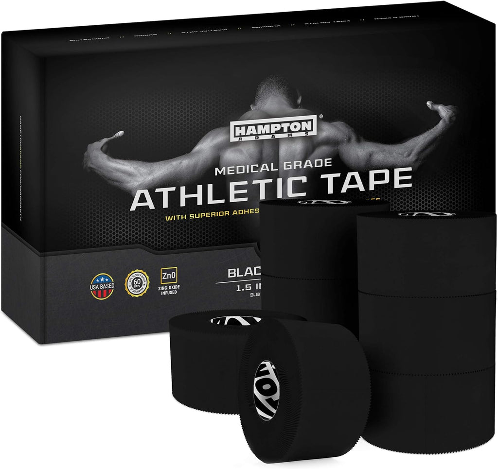 Hampton Adams Sports Medical Athletic Tape, 8-Pack 45 ft Cotton Rolls

