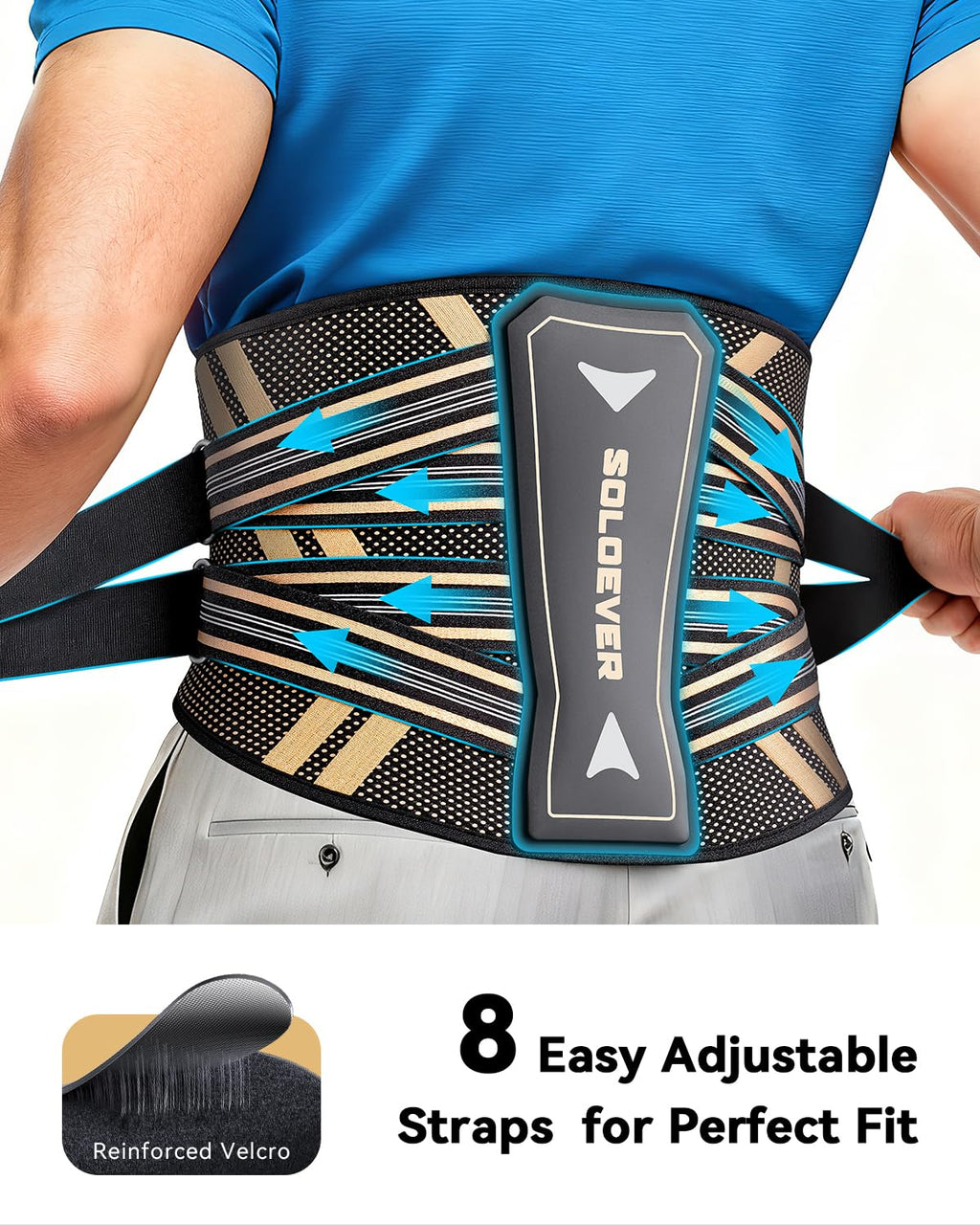 Ultra-Breathable Lumbar Support Belt with Copper Infused Bionic Brace for Sciatica


