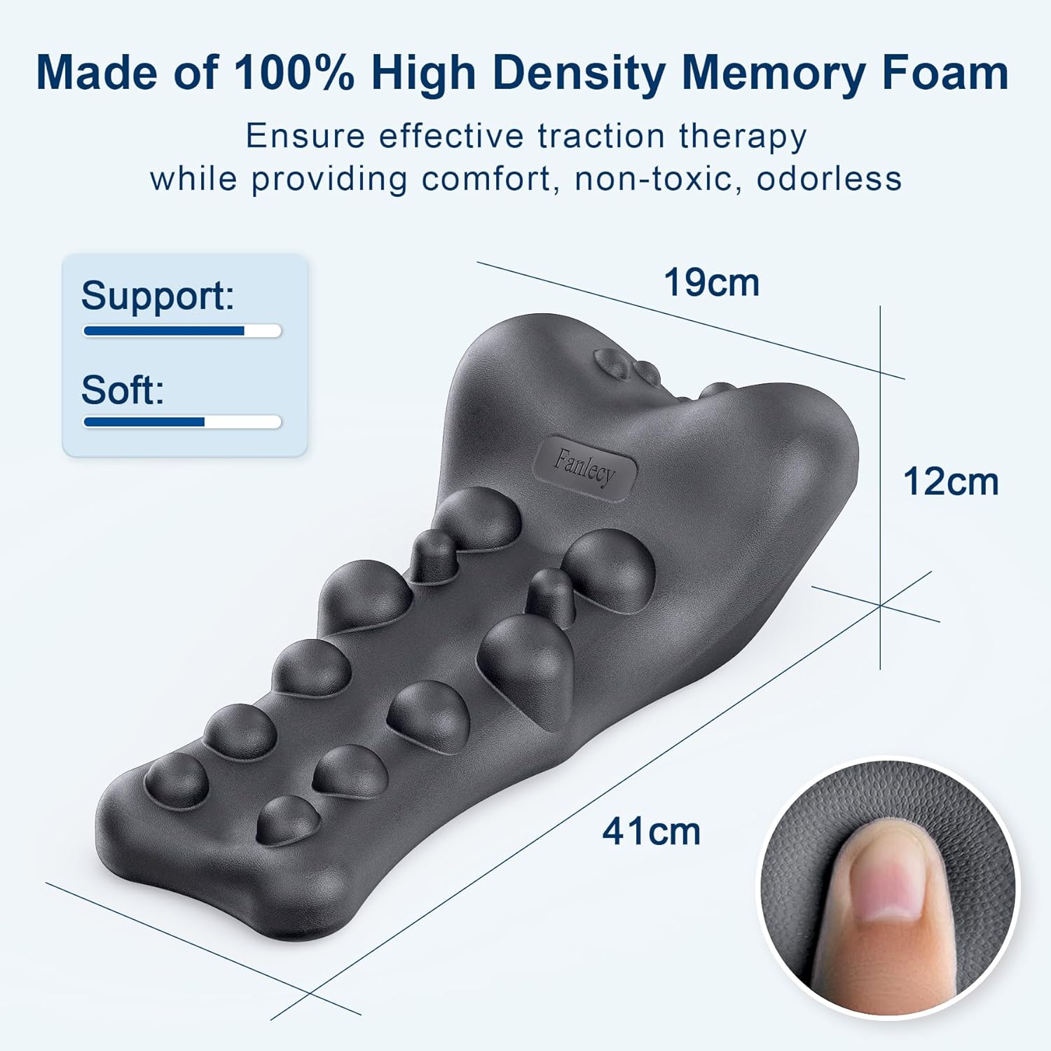 Neck and Shoulder Relaxer Cervical Traction Pillow with Upper Back Massage Point

