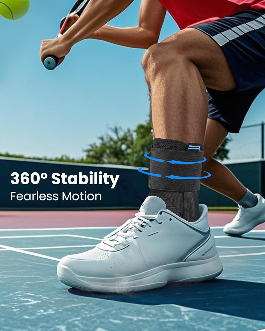 SNEINO Lace-Up Ankle Stabilizer with Removable Side Bars, Neoprene Support

