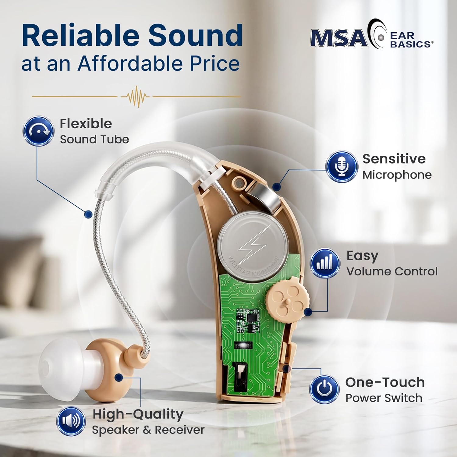 MSA PRO Rechargeable Sound Amplifier, Adjustable Volume, Up to 20 Hours

