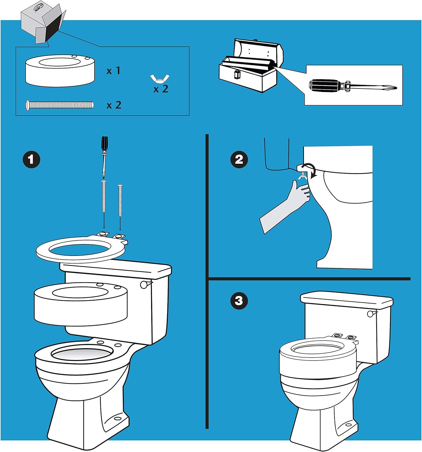 Carex Toilet Seat Riser, Raised Toilet Seat Elevator, Adds 3.5 in Height

