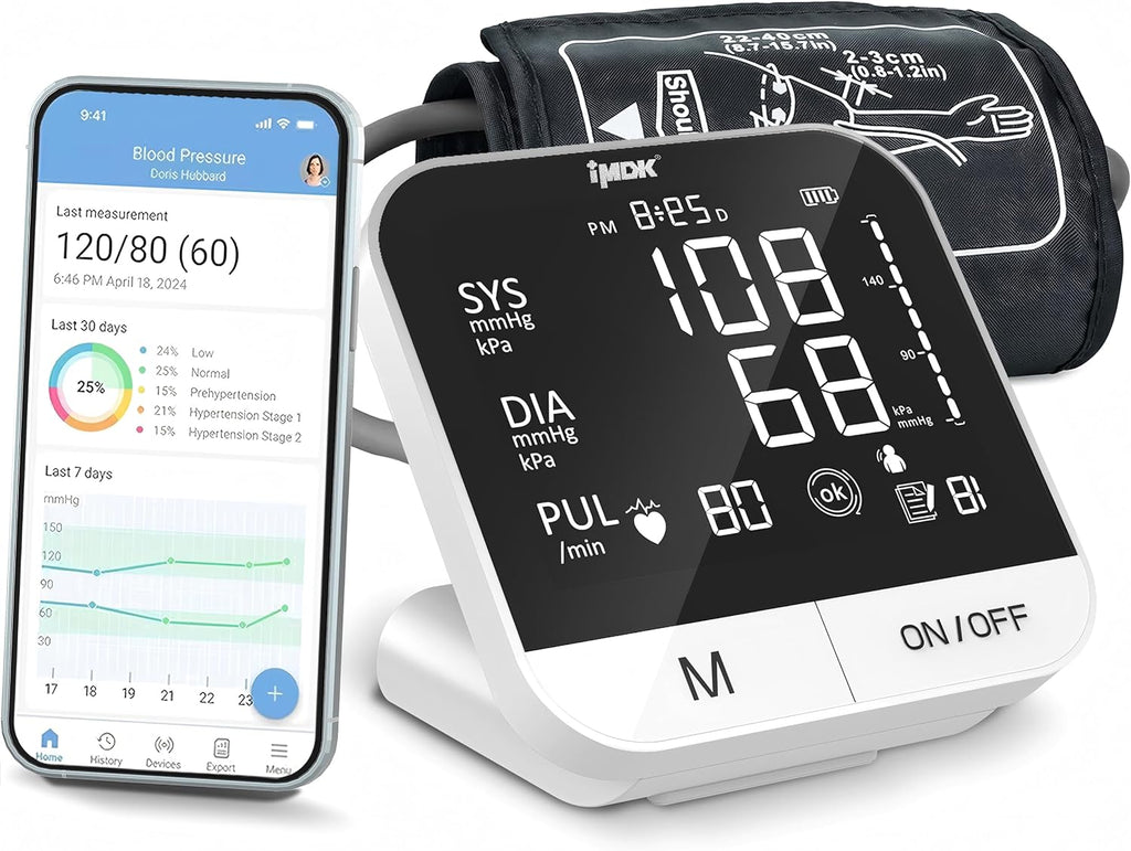IMDK Arm Blood Pressure Monitor for Home Use with App, Automatic Cuff

