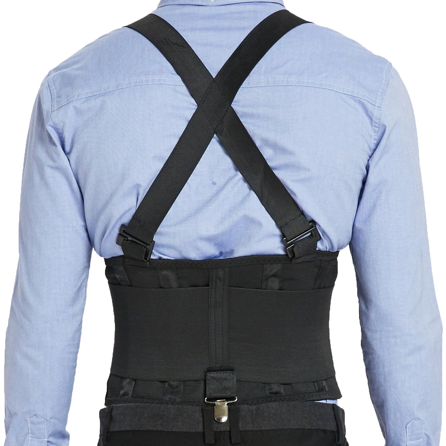 NeoTech Care Back Brace with Removable Pants Clips and Detachable Suspenders

