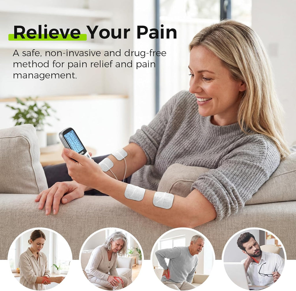 AUVON Rechargeable Dual-Channel TENS Unit, 24 Modes, 40 Intensities, EMS

