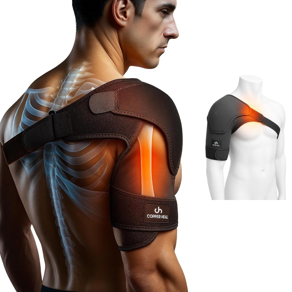 Copper Heal Shoulder Compression Sleeve Adjustable Posture Support for Neck and Arms


