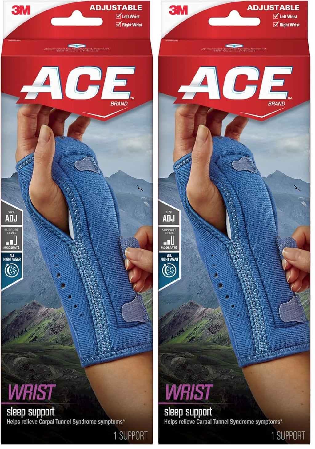 ACE Carpal Tunnel Sleep Splint with Palmar Splint and Cushioned Beads

