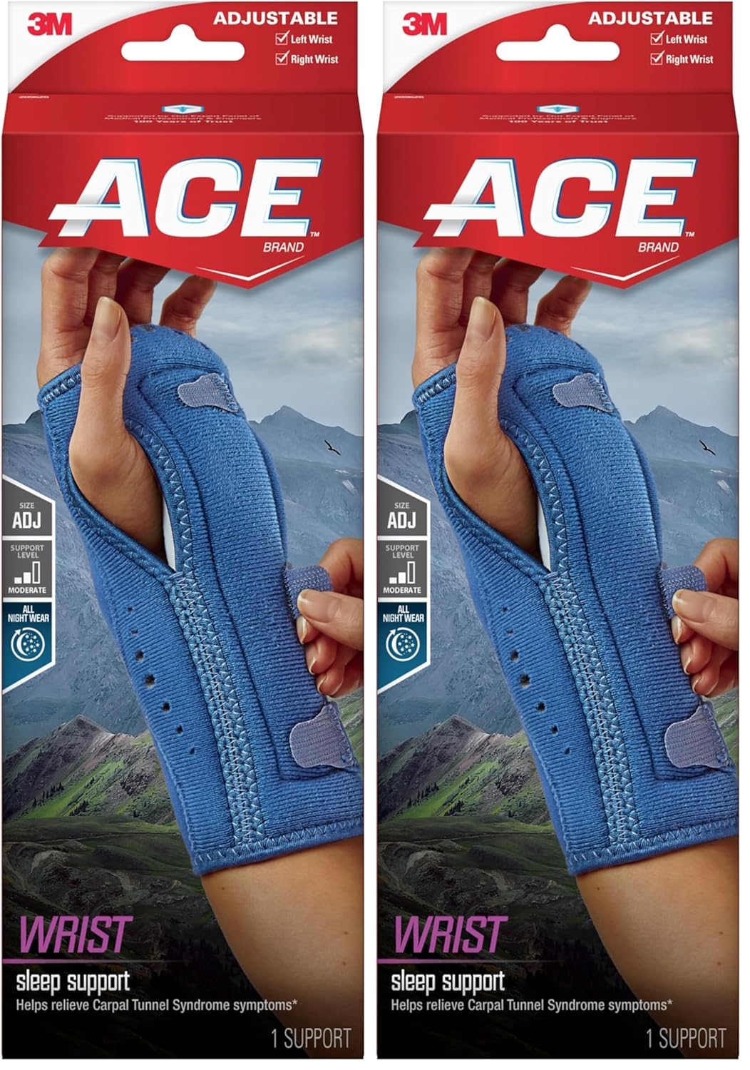 ACE Carpal Tunnel Sleep Splint with Palmar Splint and Cushioned Beads

