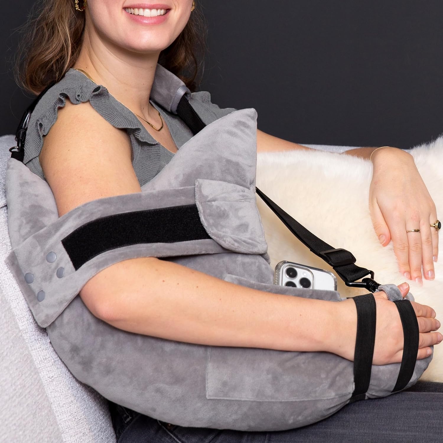 MOYOAMA Post Shoulder Surgery Pillow for Sleeping, Arm Support with Adjustable Bands

