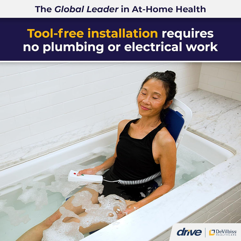 Drive Medical Bath Lift Chair with Reclining Seat and Suction Cups

