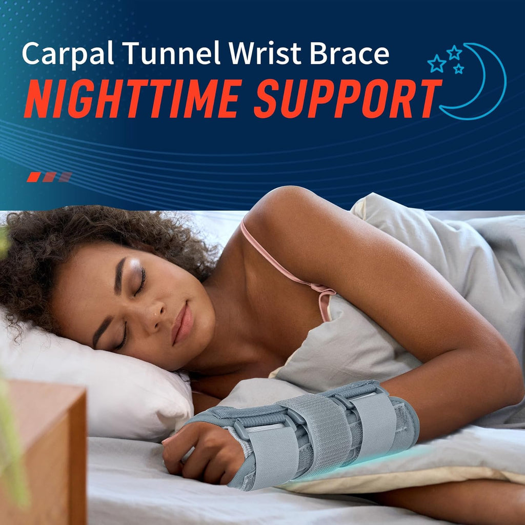 FEATOL Wrist Brace Carpal Tunnel Adjustable Night Support with Removable Splints

