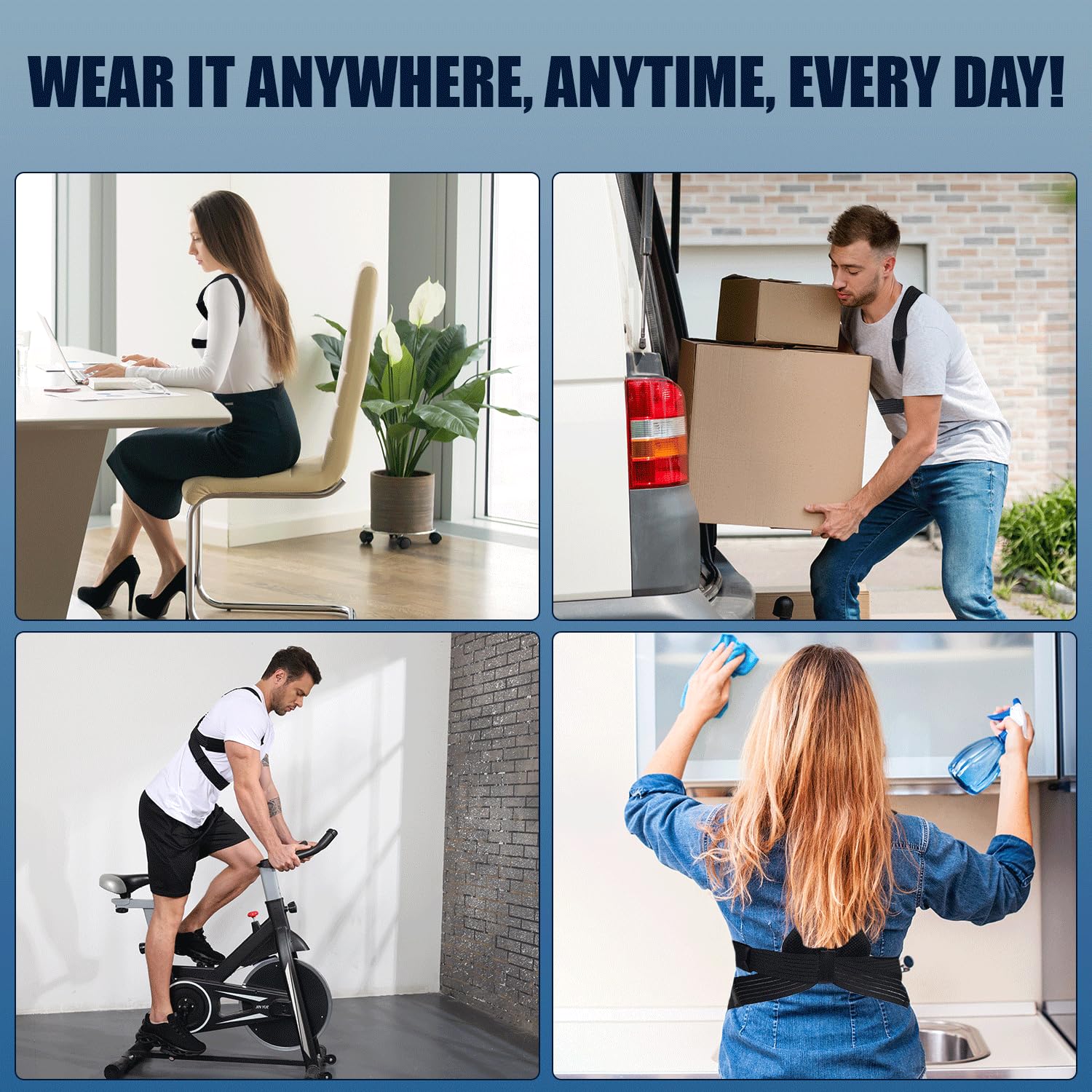 Luckela Posture Corrector Back Brace for Men and Women, Adjustable Support


