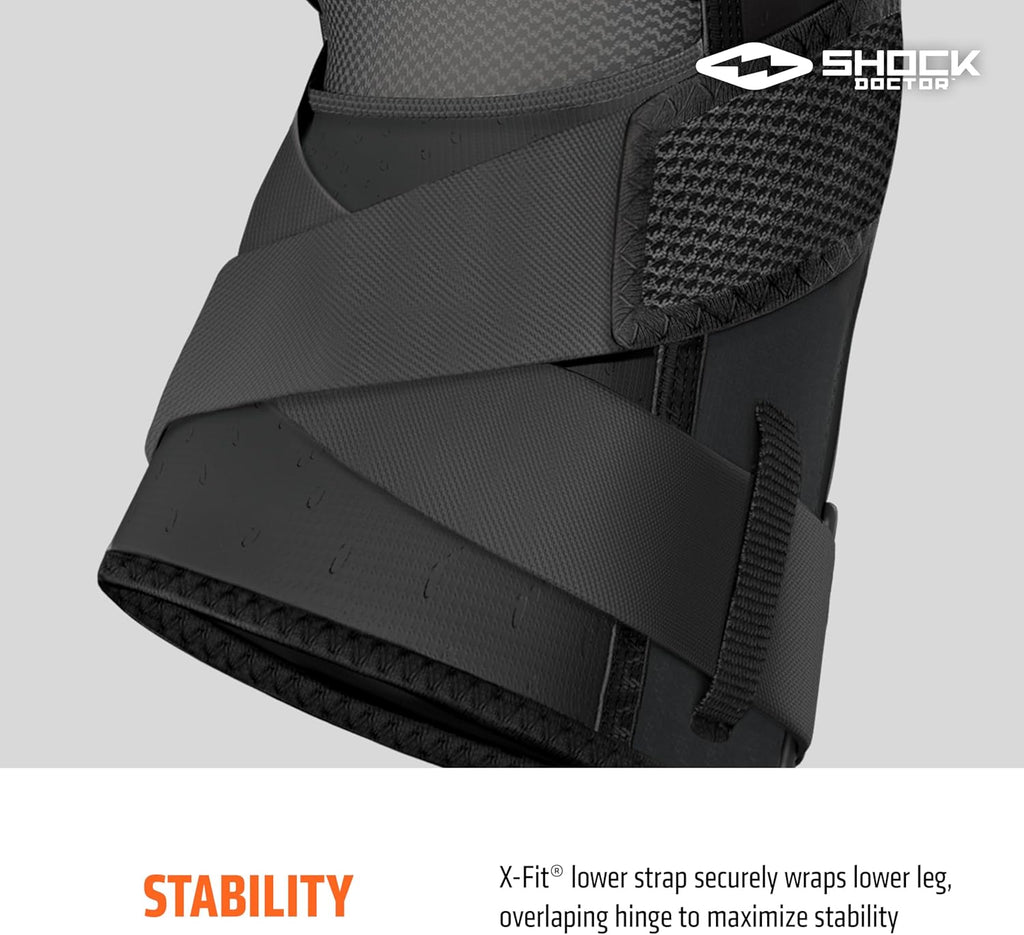 Shock Doctor Knee Brace Compression Sleeve with Side Stabilizers and Patellar Support

