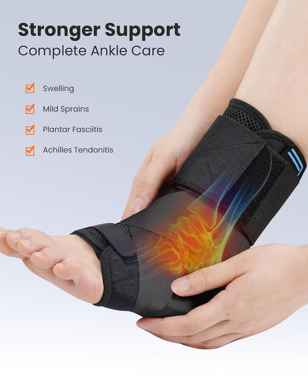 SNEINO Lace-Up Ankle Stabilizer with Removable Side Bars, Neoprene Support

