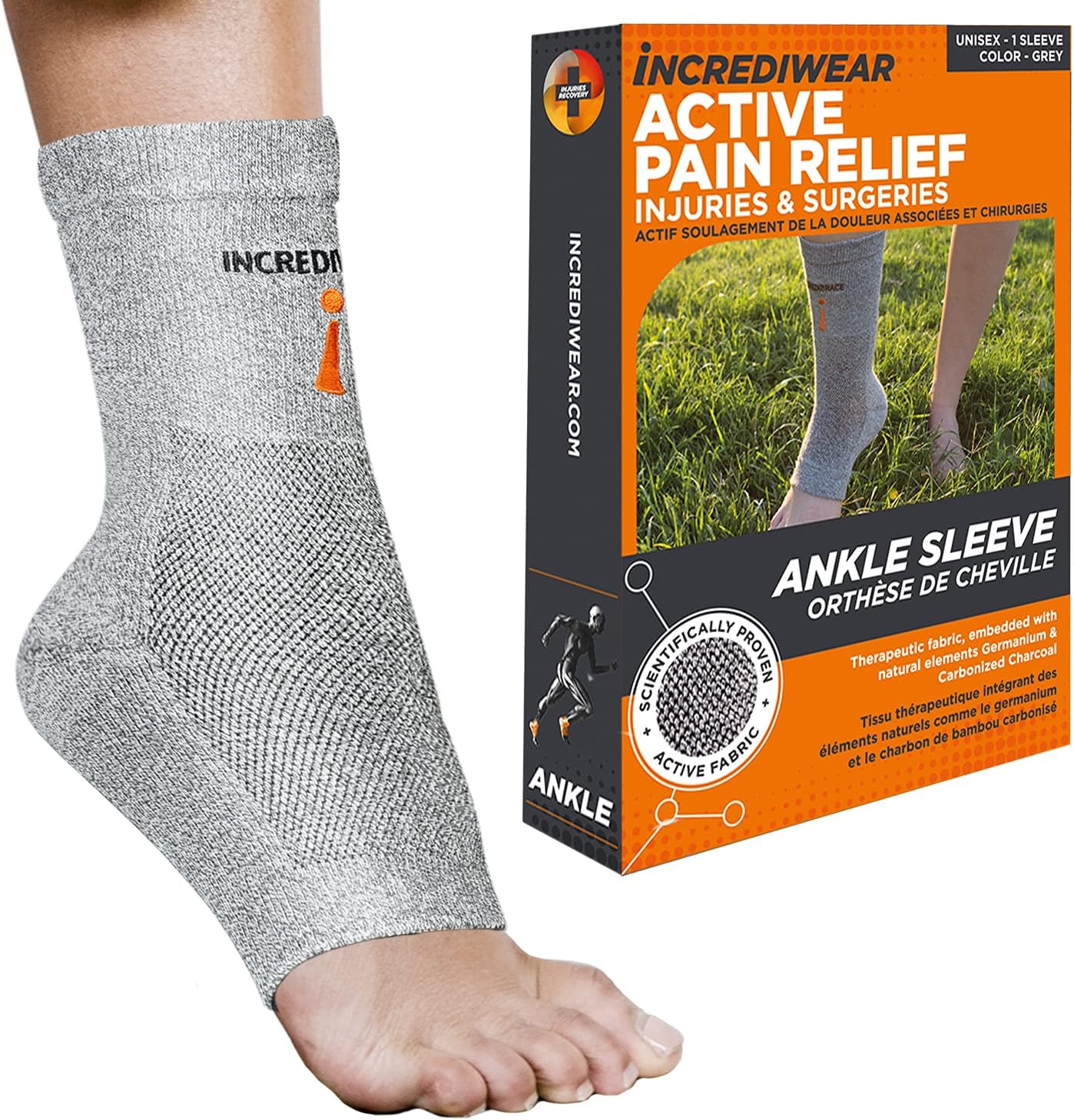 Incrediwear Ankle Sleeve with Infrared Therapy for Compression Support and Recovery


