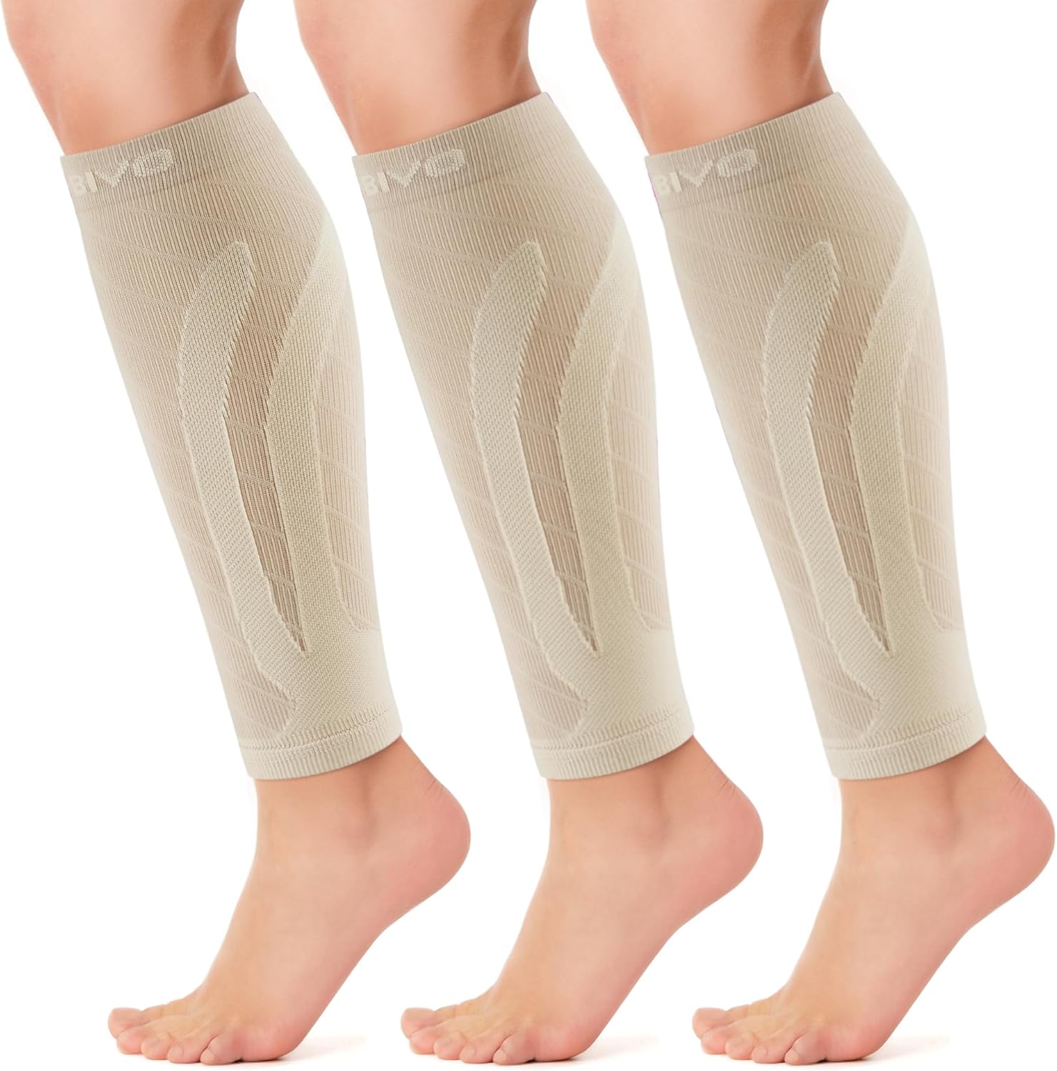 CAMBIVO Calf Compression Sleeves for Men & Women, Footless Shin Splint Socks

