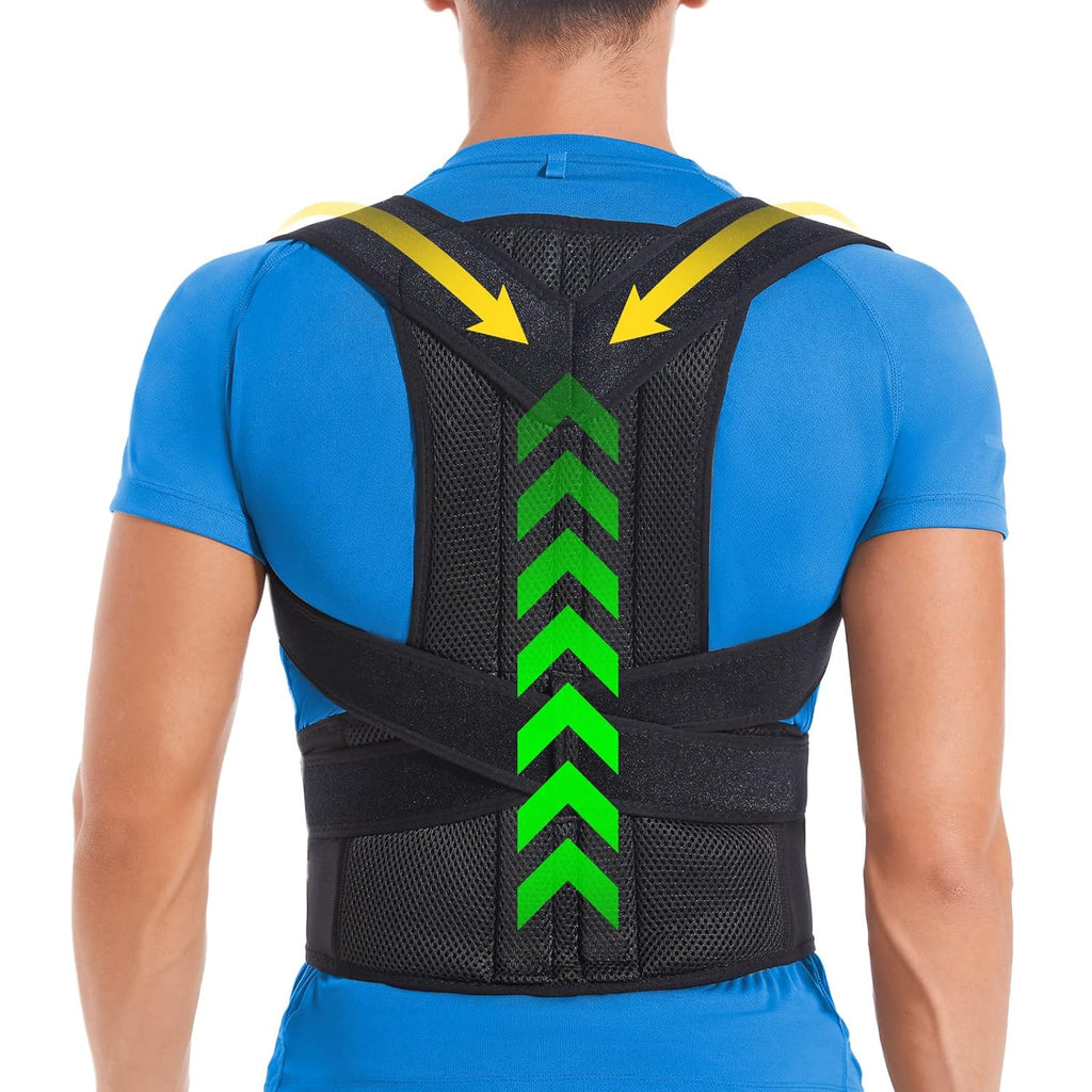 DIANMEI Back Brace Posture Corrector Adjustable Lumbar Upper Back Support

