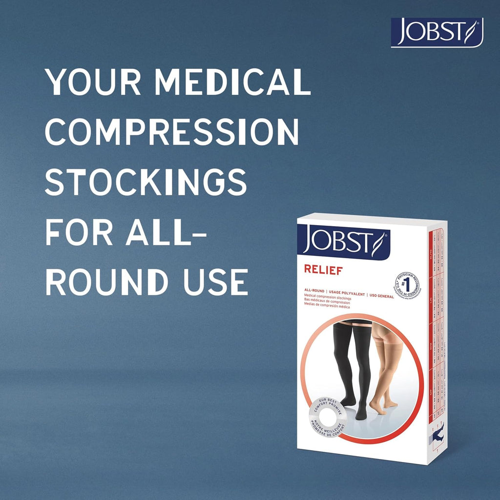 JOBST Relief Graduated Compression Knee High Socks, Closed Toe, 20-30 mmHg