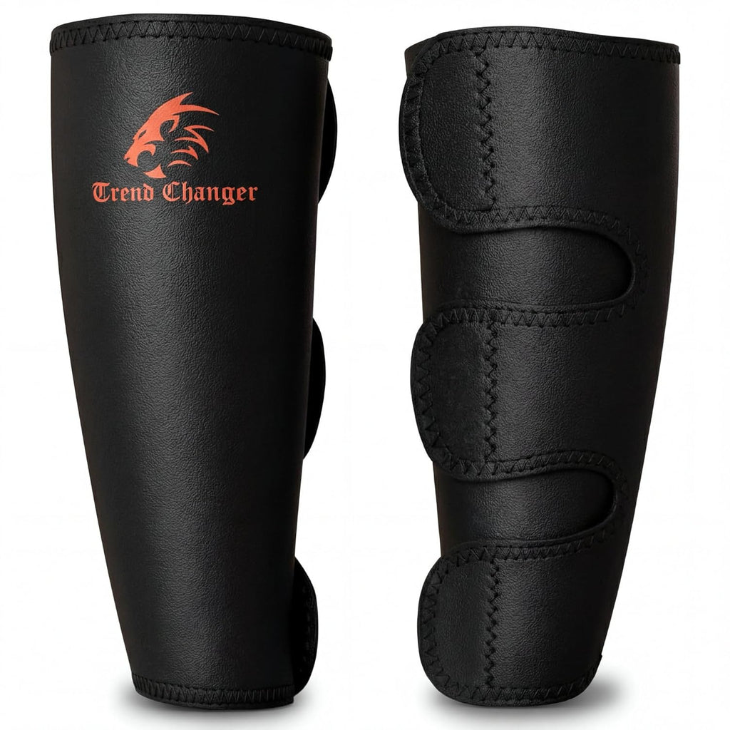Trend Changer Neoprene Weightlifting Shin Guards with Calf Support Brace, Pair

