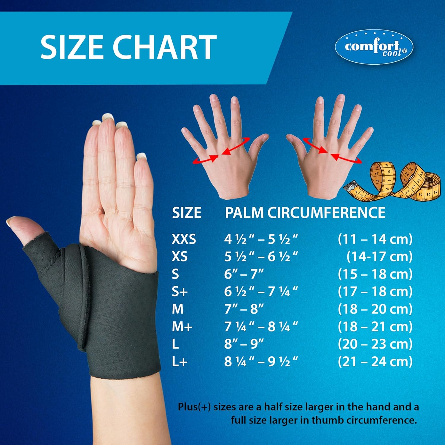 Comfort Cool CMC Abduction Thumb Splint, Moldable Wrap with Thermoplastic Insert

