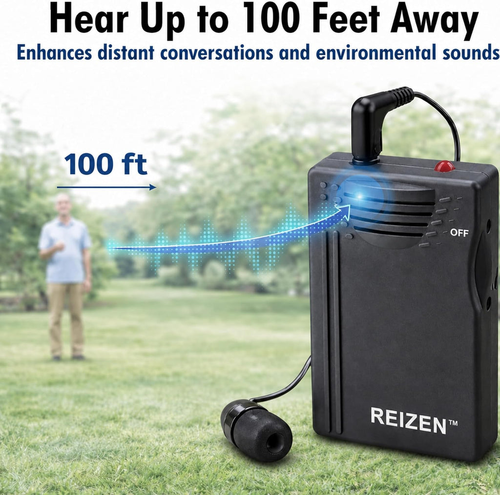 Reizen Loud Ear Personal Amplifier 110 dB With Built-in Microphone

