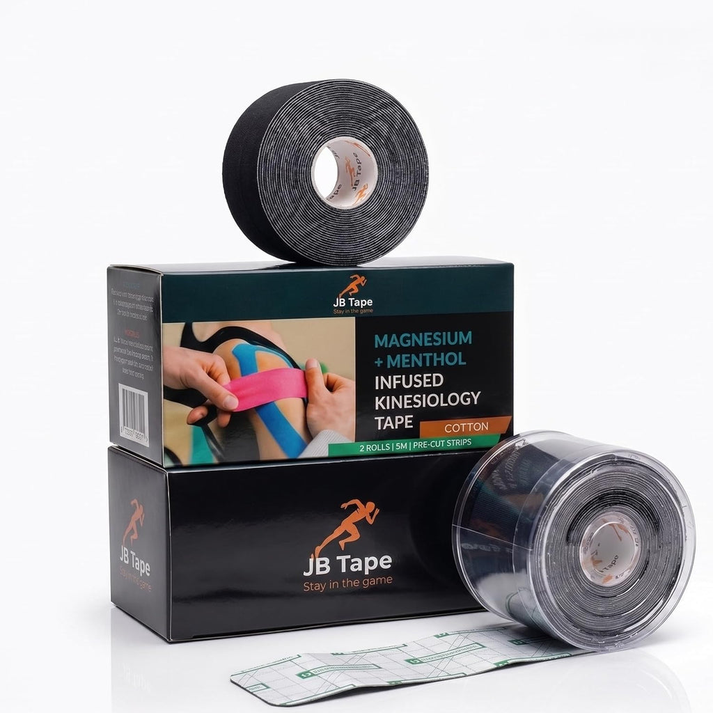Magnesium & Menthol Infused Kinesiology Tape, Water-Resistant Athletic Muscle Support

