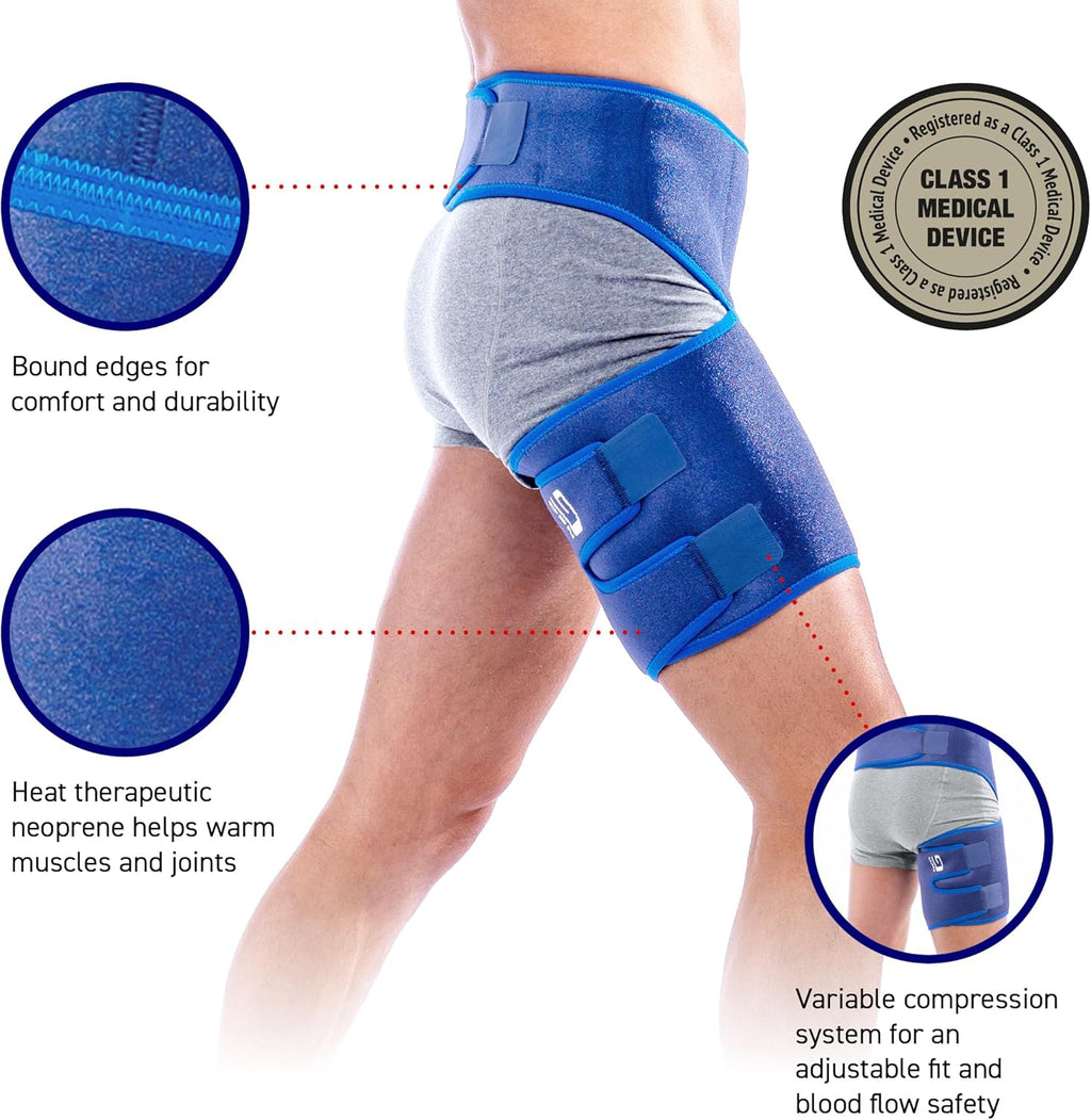Neo G Groin Brace for Thigh and Hamstring Strain, Adjustable Compression Support

