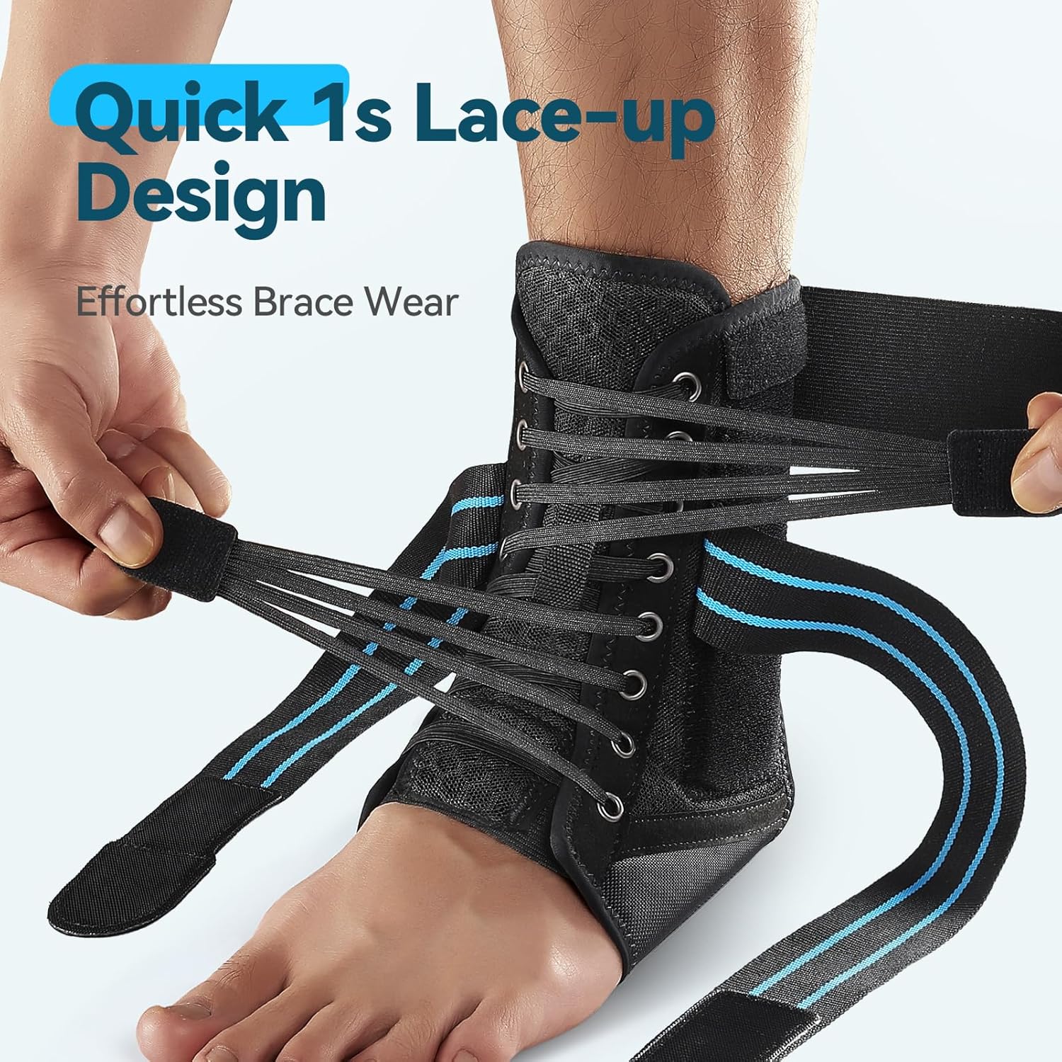AGPTEK Ankle Brace Adjustable Lace-Up Support with Removable Splints

