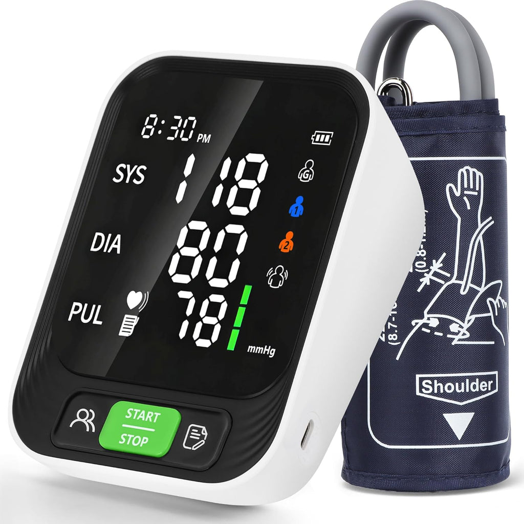 Uvital Upper Arm Blood Pressure Monitor with Adjustable Cuff and Large LED Screen

