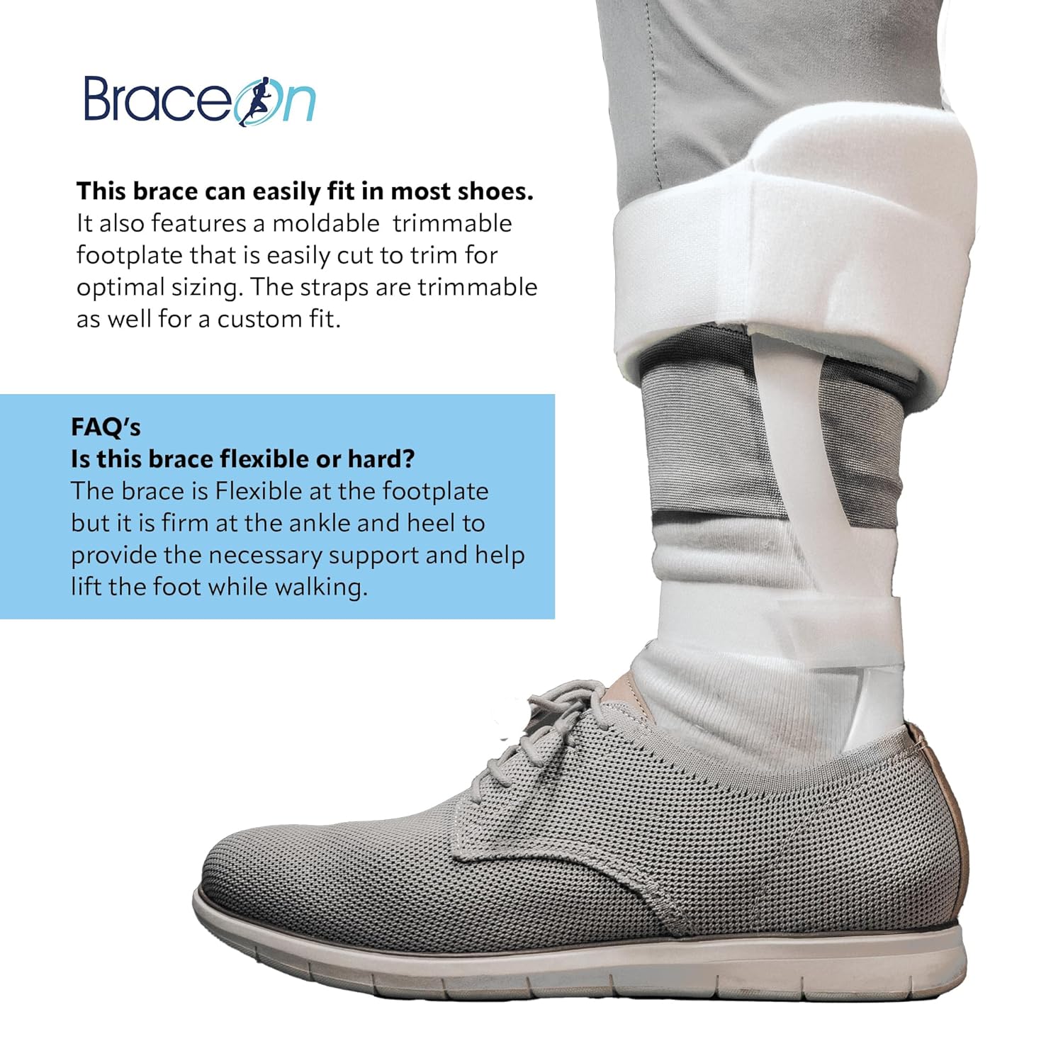 Swedish Deluxe AFO Drop Foot Stabilizer Brace

