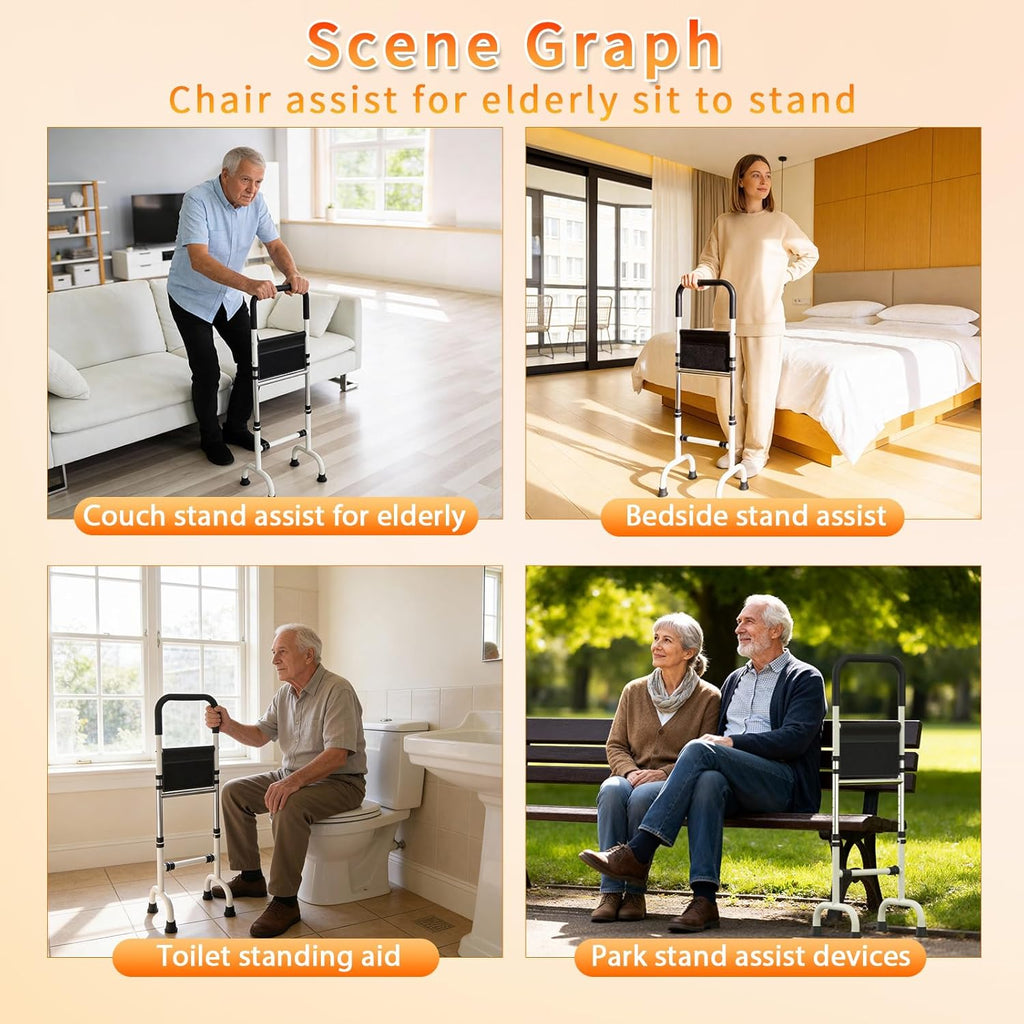 Baithem Stand Assist Aid for Elderly, Sit-to-Stand Support Bar for Chair Bed Toilet


