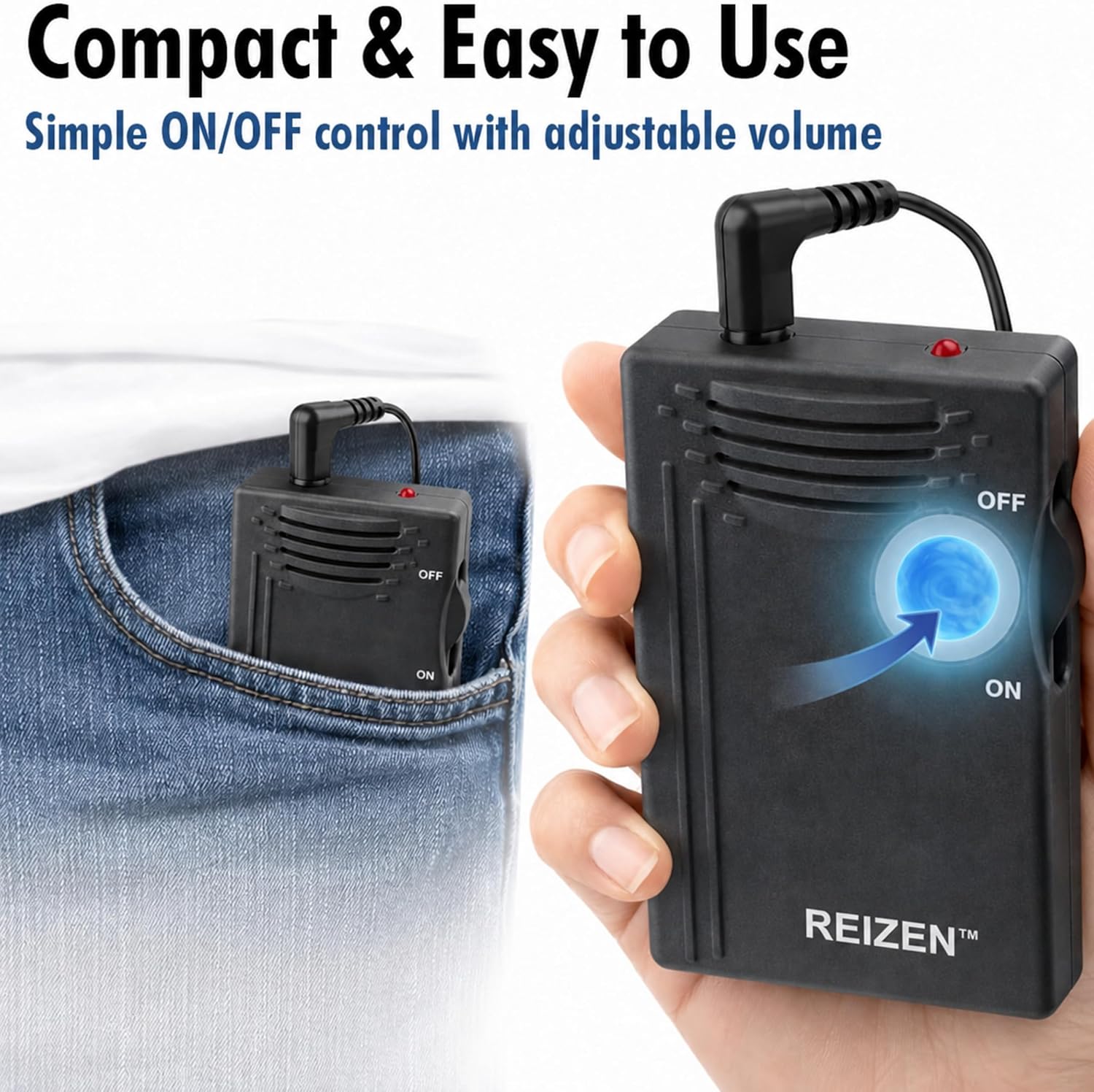 Reizen Loud Ear Personal Amplifier 110 dB With Built-in Microphone

