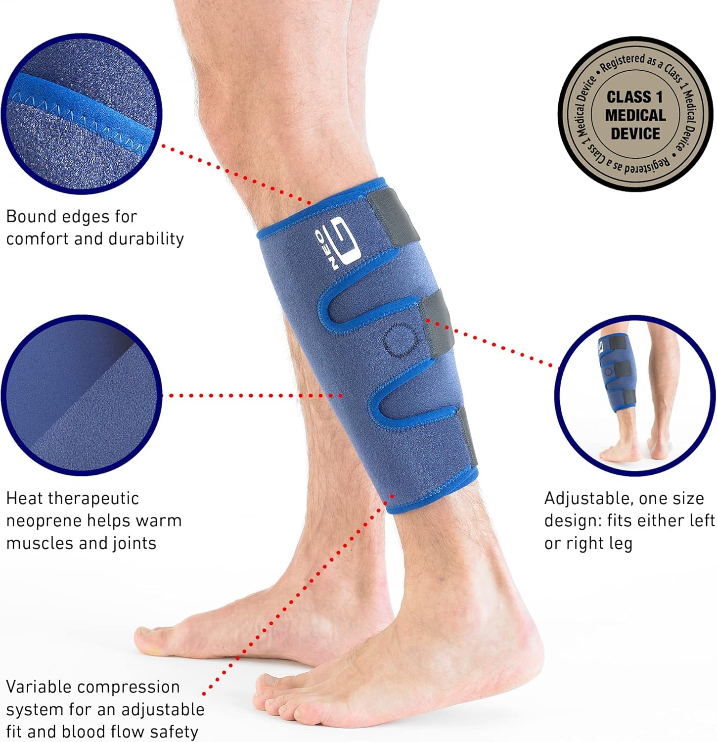 Neo G Calf Brace for Shin Splints, Adjustable Compression Support, Class 1 Device

