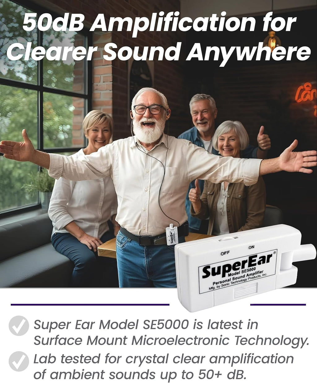 SuperEar SE5000 PSAP Personal Sound Amplifier for Seniors Hearing Aid Device

