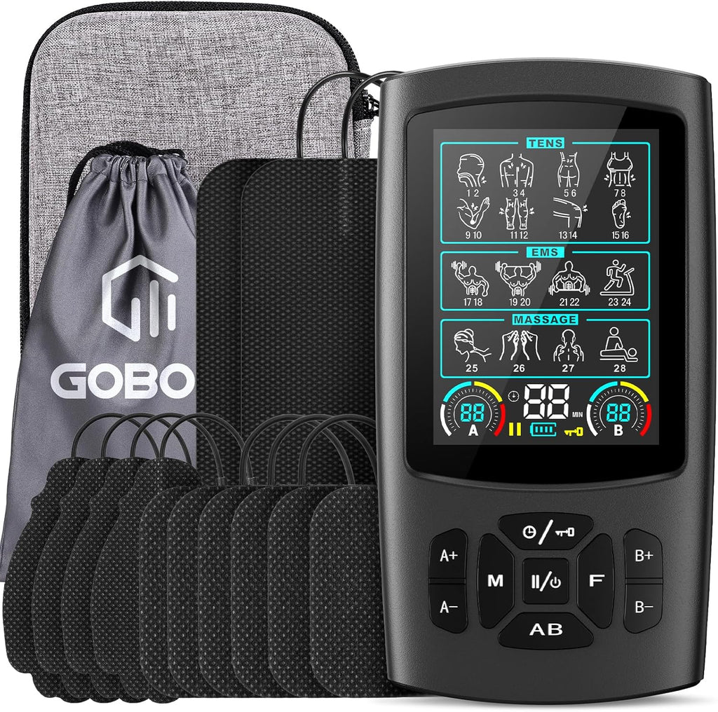 Rechargeable Dual Channel TENS Unit Muscle Stimulator for Pain Relief, 28 Modes

